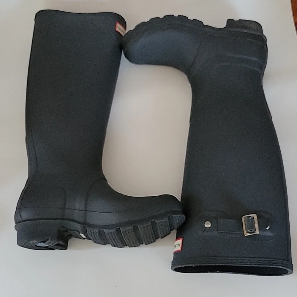 Hunter women's tall gray boots sz 5 Garden Girl Rain Boots Mud Boots